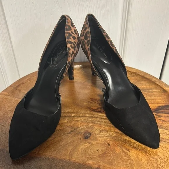 Bandolino Black and Brown Heels with Animal Print - Picture 6 of 7